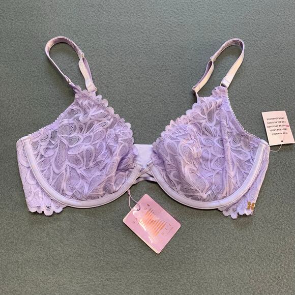 NWT Savage x Fenty Rihanna Underwire Bra 38DDD Lace Lilac Lavender Purple - Picture 1 of 6